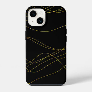 Coque Pour iPhone 14 Lignes d'or classique