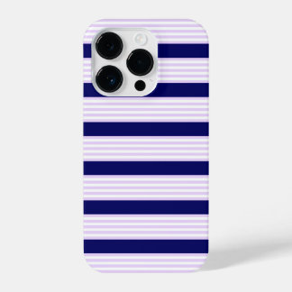 Coque Pour iPhone 14 Plus Lilac et rayures blanches motif avec bleu marine