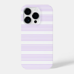 Coque Pour iPhone 14 Plus Lilac violet et blanc cinq bandes motif