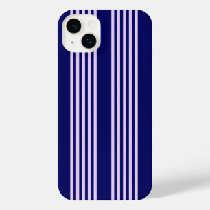 Lilac violet et bleu marine cinq bandes motif