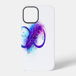Coque iPhone 12 L'infini avec plume violette