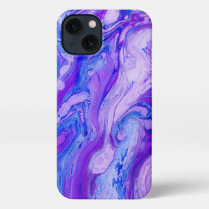 Etui iPhone 13 liquide psychédélique violet
