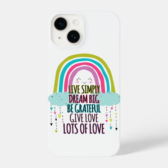 Coque iPhone Live Simply Dream Big Be Grateful Give Love (Verso)