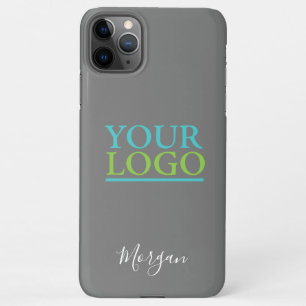 Coque iPhone 11Pro Max Logo/Art/Photo, Nom du script blanc, Gris