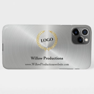 Coque iPhone 11Pro Max Logo d'entreprise Entreprise Argent horizontal