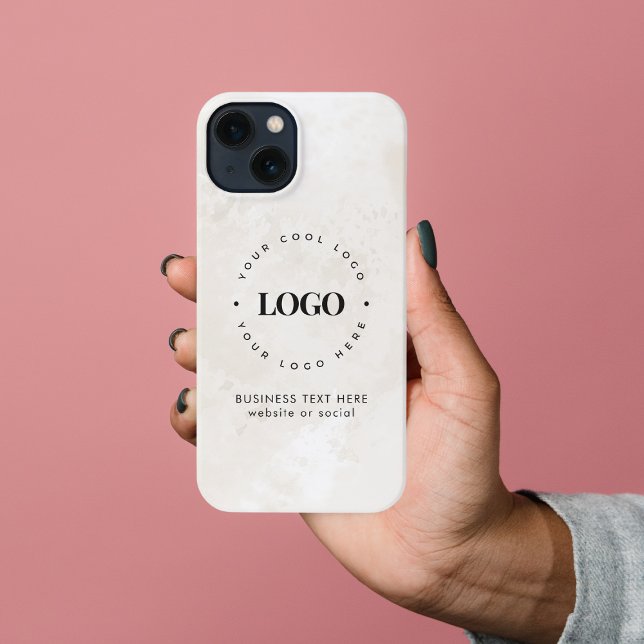 Coque iPhone Logo personnalisé de l'entreprise et marbre chic t (Créateur téléchargé)