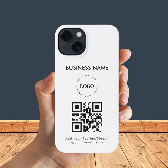 Coque iPhone Logo professionnel personnalisé QR Code et texte p (Créateur téléchargé)