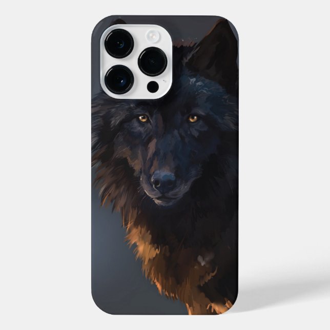 Coque iPhone Loup noir (Verso)