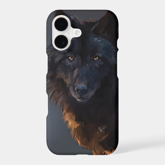 Coque iPhone Loup noir (Verso)