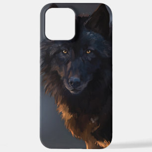 Coque iPhone 12 Pro Max Loup noir