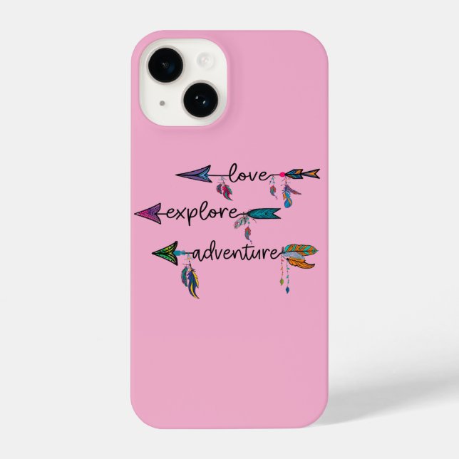 Coque iPhone Love Explore Adventure Arrow Tribal Boho Design (Verso)