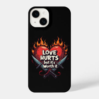 Coque Pour iPhone 14 Love Hurts, mais sa valeur est vintage