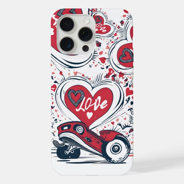 Coque iPhone Love on Wheels - Skateboard Cool Design de coeur | (Verso)