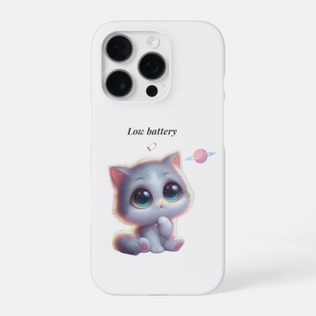 Coque iPhone Low Battery Cat Meme Phone Case (Verso)