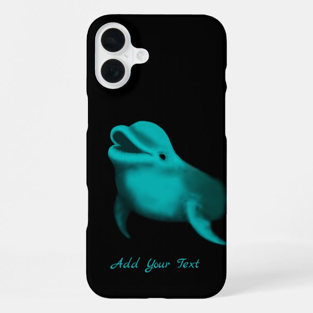 Coque iPhone Lucky Dolphin - Ajouter votre texte (Verso)