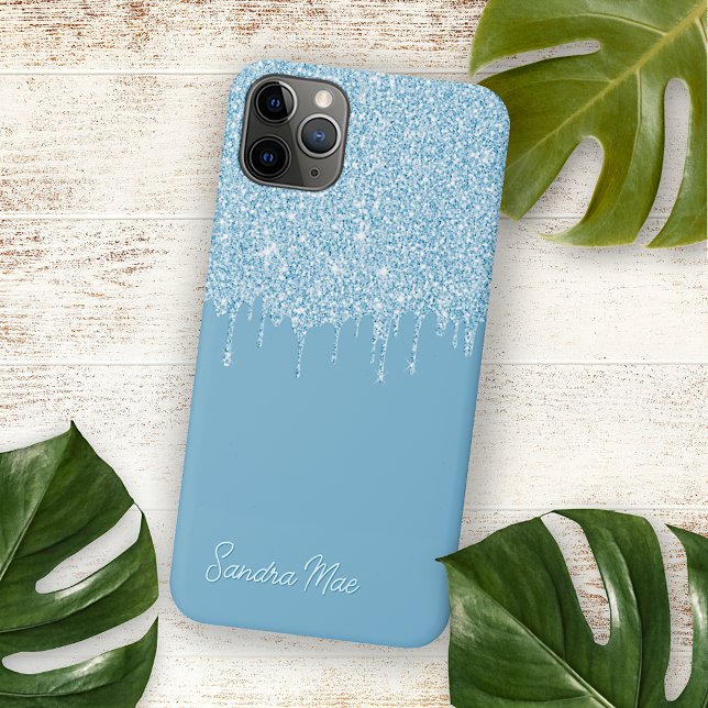 Coque iPhone Lumière été Sky Blue Parties scintillant Art Motif (Créateur téléchargé)