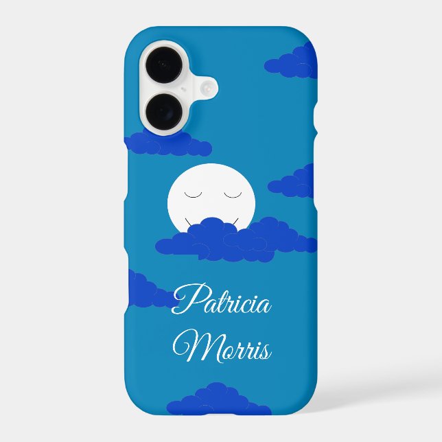 Coque iPhone Lune au début du souk : Bleu (Verso)