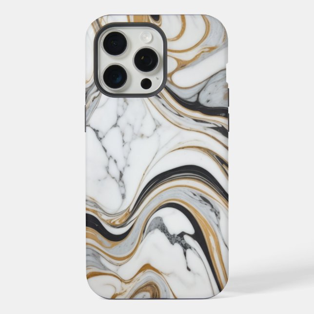 Coque iPhone Luxe Elegance Brossé Marbre Texture Imprimer (Verso)