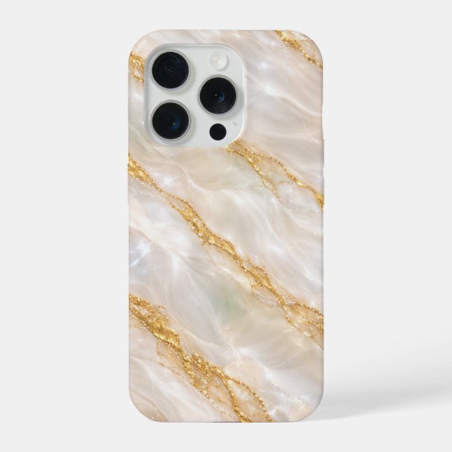 Coque iPhone Luxury Pearl Marble Gold Vein Phone Case (Verso)