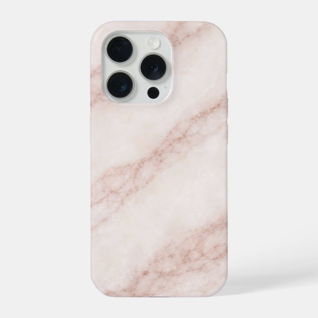Coque iPhone Luxury Vanilla Quartz Marble with Rose-Taupe Veins (Verso)