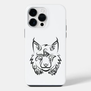 Coque Pour Pour iPhone 14 Pro Max Lynx tribale noire et blanche