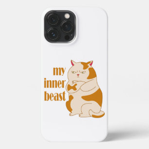 Etui iPhone 13 Pro Max Ma bête intérieure fainéante citation de motivatio
