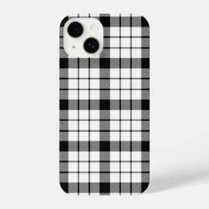 Coque Pour iPhone 14 MacFarlane tartan noir blanc plaid