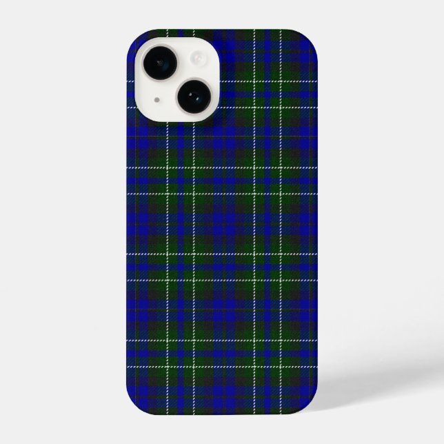 Coque iPhone Macneil de Colonsay tartan bleu vert plaid (Verso)