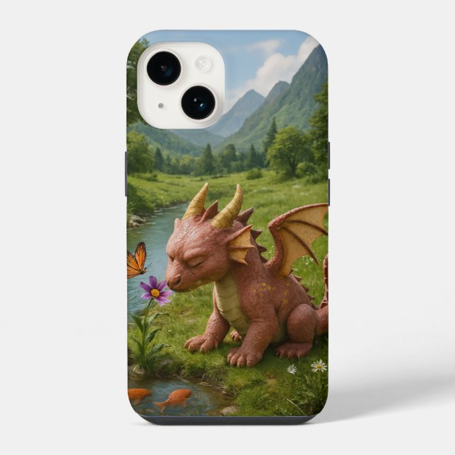 Coque iPhone Magical Dragon Garden iPhone 14 Case – Whimsical F (Verso)