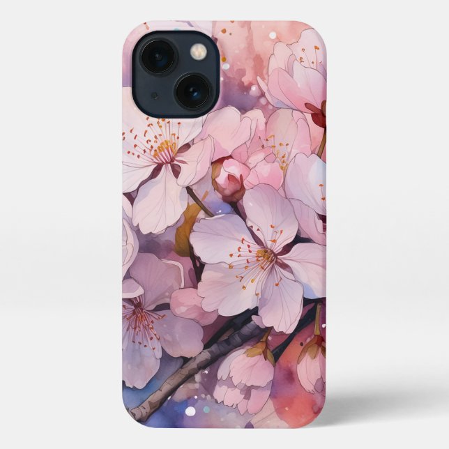 Coque iPhone Magnifique étui de téléphone à fleurs (Verso)