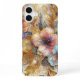 Magnifique Faux Iridescente Verre Floral Art Motif