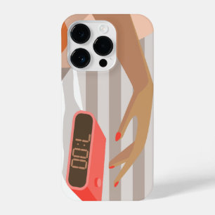 Coque Pour iPhone 14 Plus Main des femmes poussant le bouton snooze du révei