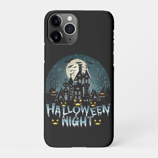 Coque iPhone Maison hantée, Soirée d'Halloween effrayante (Dos)