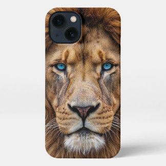 Etui iPhone 13 Majestic Lion Face with Blue Eyes | Wildlife Anima
