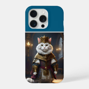 "Majestueux Monarque : Le Chat Blanc Royal en Robe