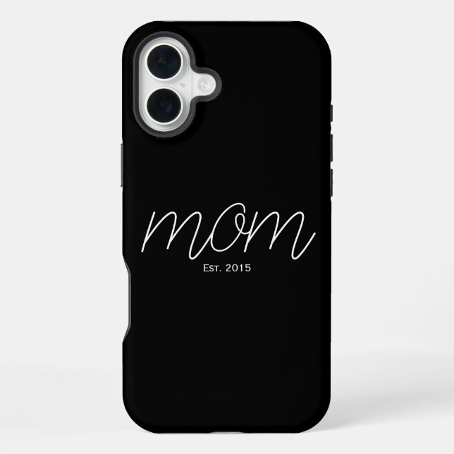 Coque iPhone Maman noire script établi (Verso)