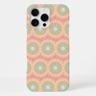 Coque iPhone 16 Pro Max Mandala géométrique répétitif vert rouge jaune