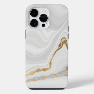 Coque Pour Pour iPhone 14 Pro Max Marbre blanc et or élégant