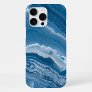 Coque iPhone 16 Pro Max Marbre bleu poussiéreux en pierre moderne