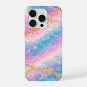 Marbre Cotton Candy avec Veinures Dorées