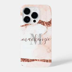 Coque Pour iPhone 14 Plus Marbre et Parties scintillant or rose