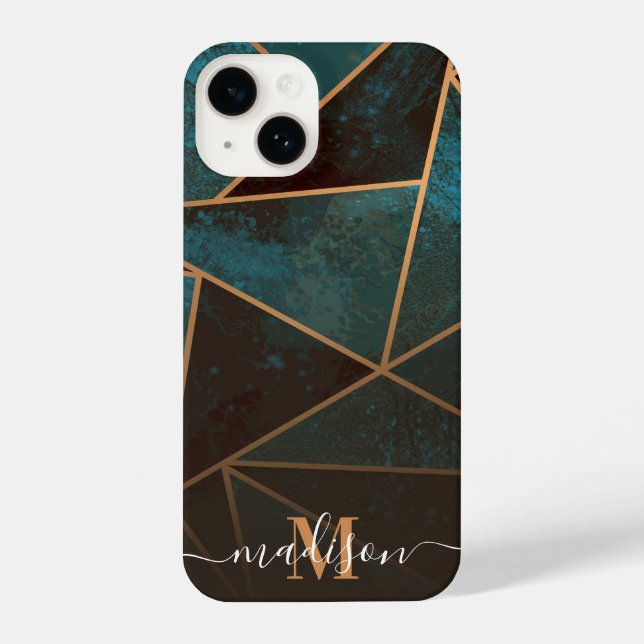 Coque iPhone Marbre géométrique Abstrait (Verso)