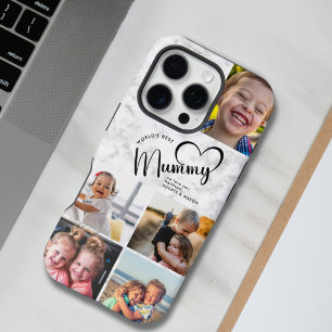 Coque iPhone 16 Pro Marbre photo de la meilleure maman du monde modern