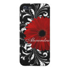 Marguerite rouge et noire et blanche de Gerbera de