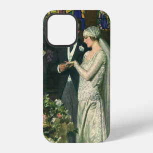Coque iPhone 12 Mariage Vintage, Mariée et Marié avec Ménorah