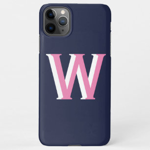Coque iPhone 11Pro Max Marine rose initial