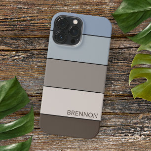 Coque iPhone 16 Pro Max Marron bleu taupe gris noir personnalisé Art rayur