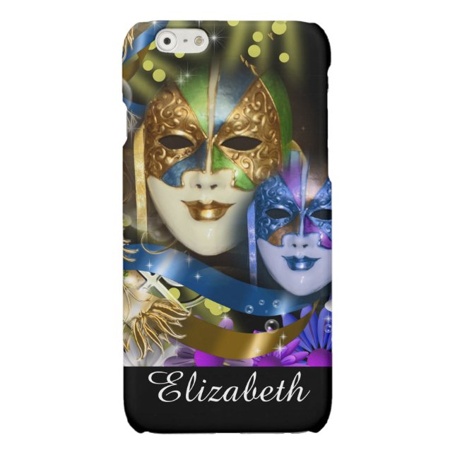 Coque iPhone Masques vénitiens de quinceanera de mascarade (Dos)
