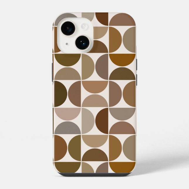 Coque iPhone MCM Semi-cycles Browns+Cream Big Motif (Verso)