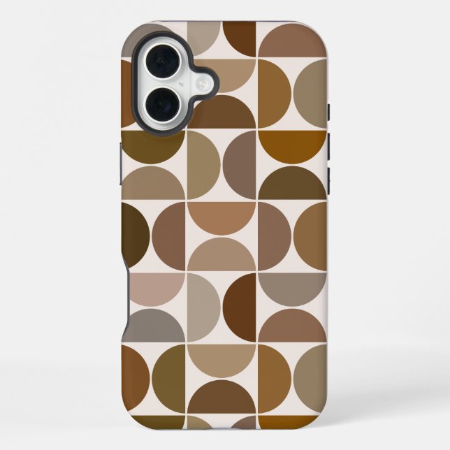 Coque iPhone MCM Semi-cycles Browns+Cream Big Motif (Verso)